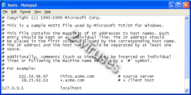 Windows hosts file