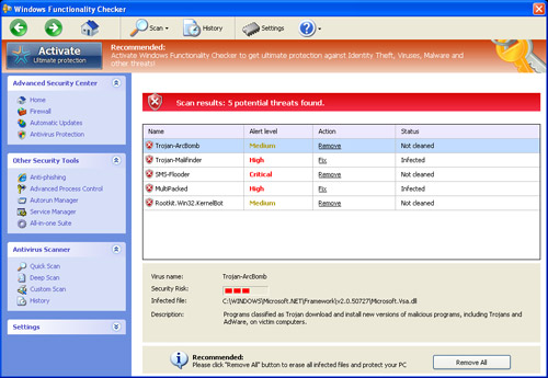 Windows Functionality Checker screenshot Windows Functionality Checker screenshot