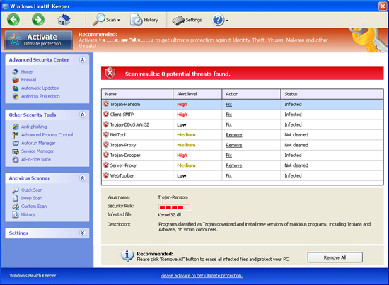 Windows Health Keeper screenshot Windows Health Keeper screenshot