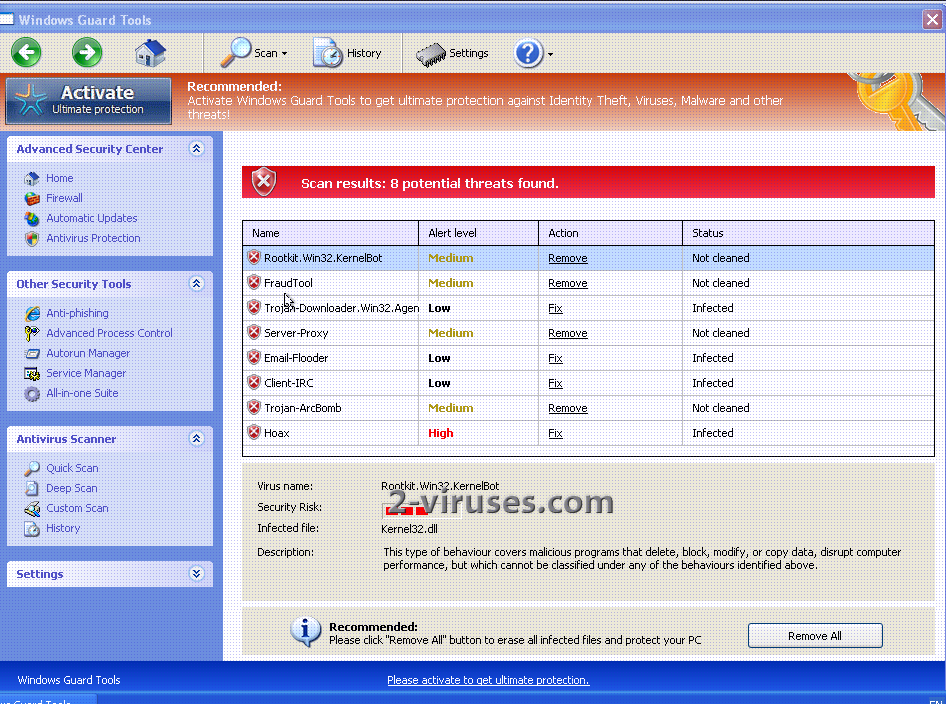 Windows Guard Tools screenshot Windows Guard Tools screenshot