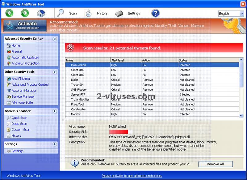 Windows Antivirus Tool How to remove?