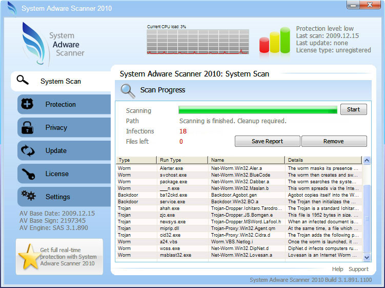 System Adware Scanner 2010