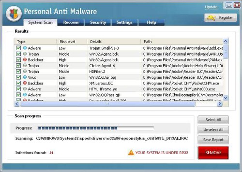 Personal Anti Malware - Comment retirer? - supprimer-spyware.com