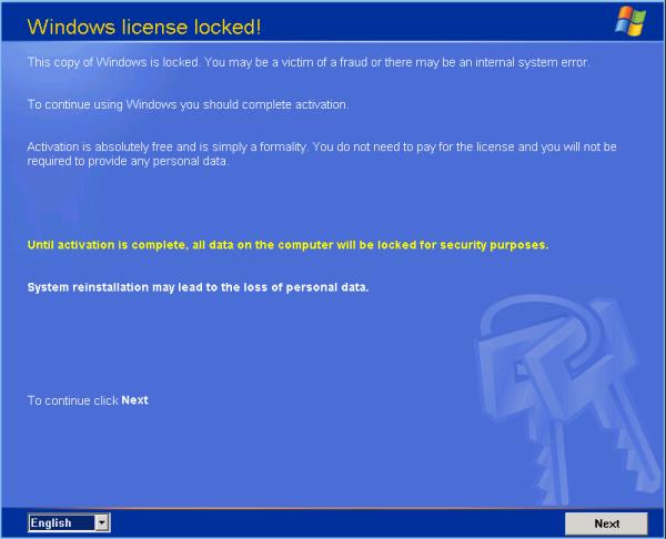 ‘Windows license locked!’