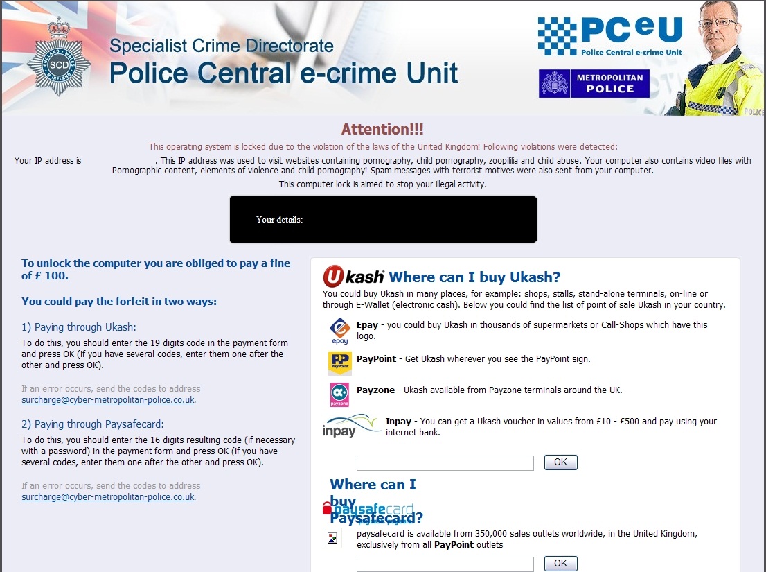 Police Central e-crime Unit ransomware