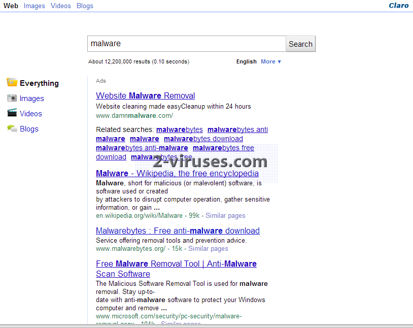 Claro Search Malware
