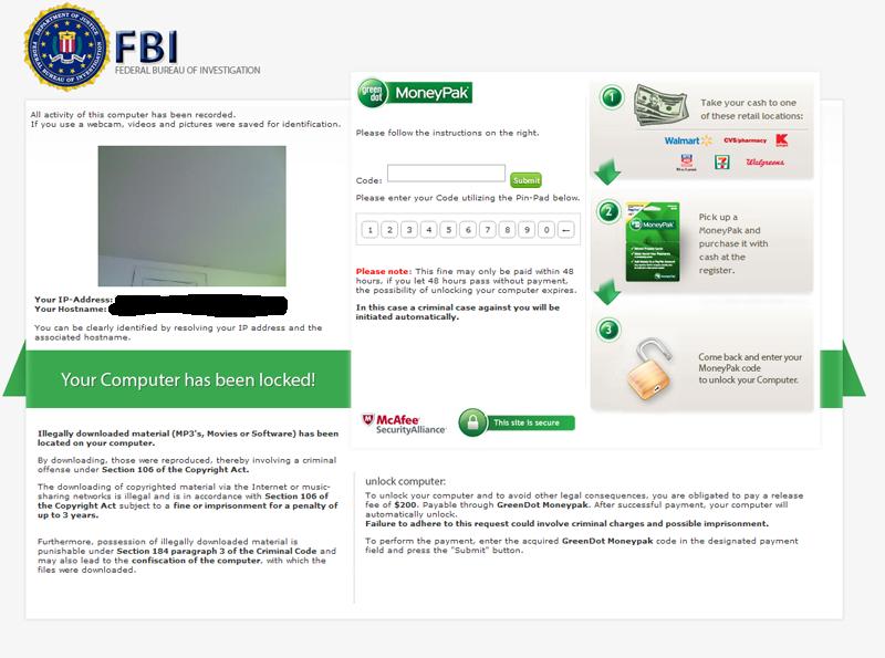 FBI Moneypak Virus