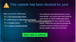 „This website has been blocked for you!" Virus