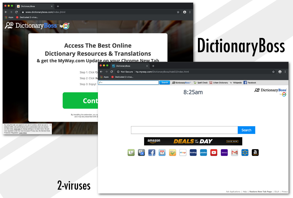 DictionaryBoss installation and new tab pages