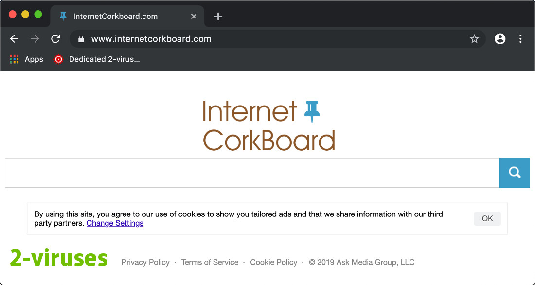 "Internetcorkboard.com" page screenshot