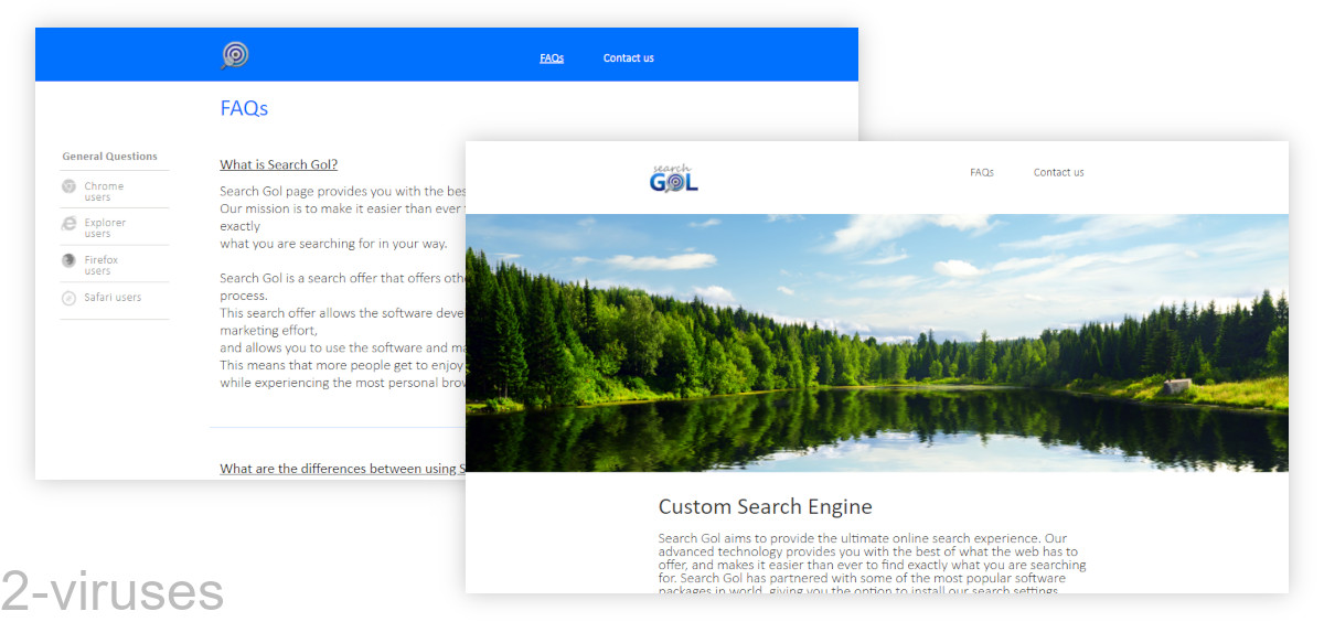 Searchgol is promoted as a tool that improves your browser.