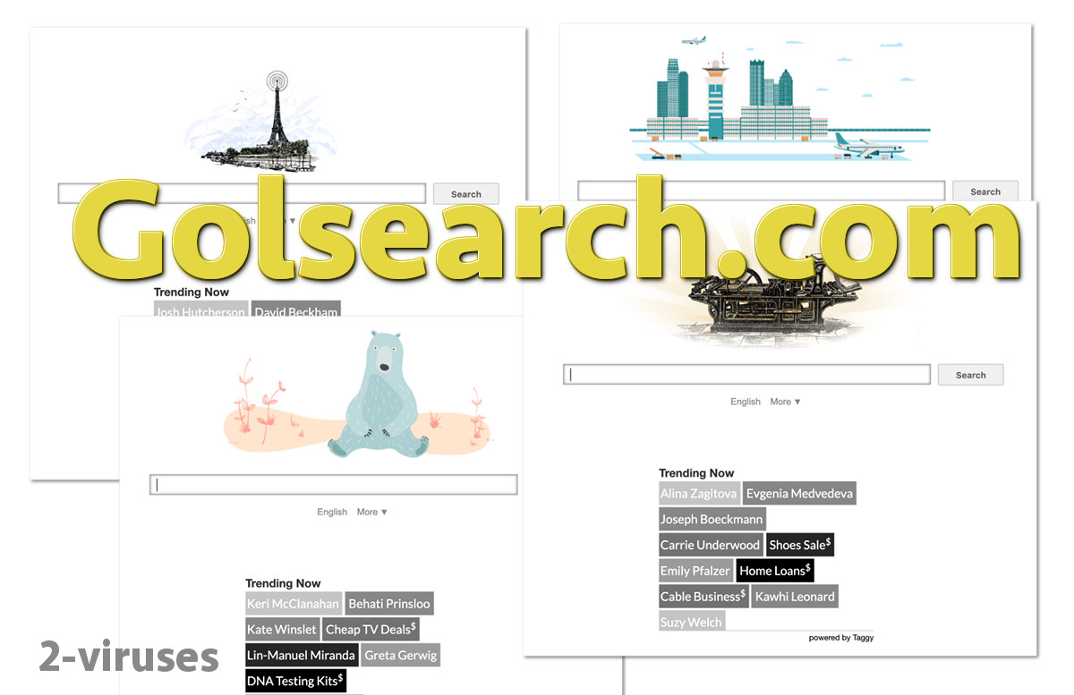 "Golsearch.com", various screenshots that list trending keywords
