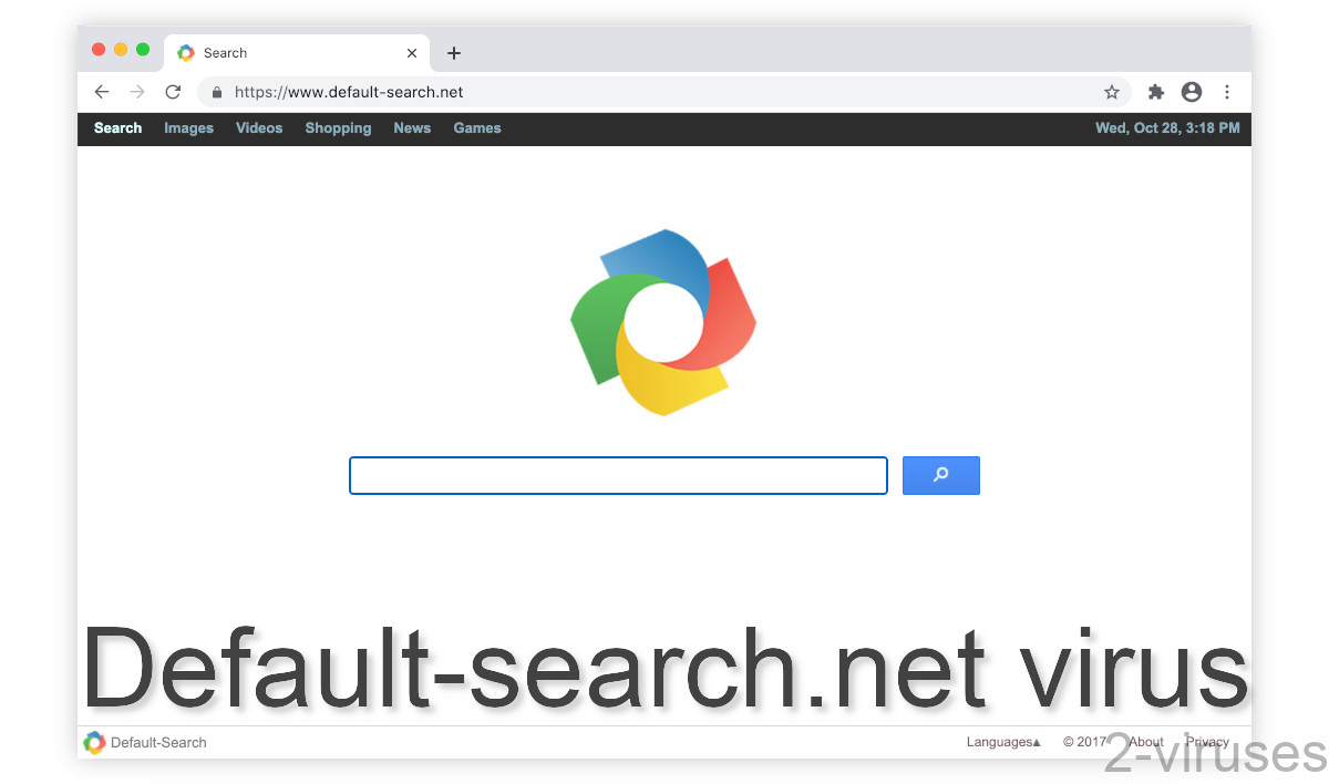 Default-search.net's main page is a search box.