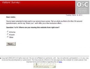 Online Surveys Center popup