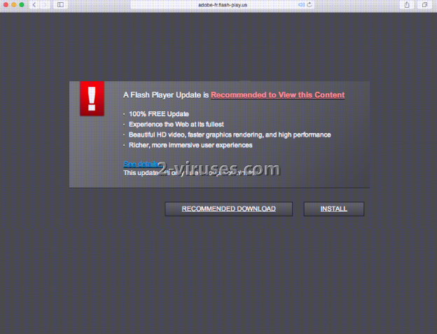 shows alerts uninstall flash player