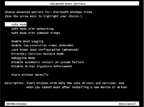 command to stop automatic restart windows 7