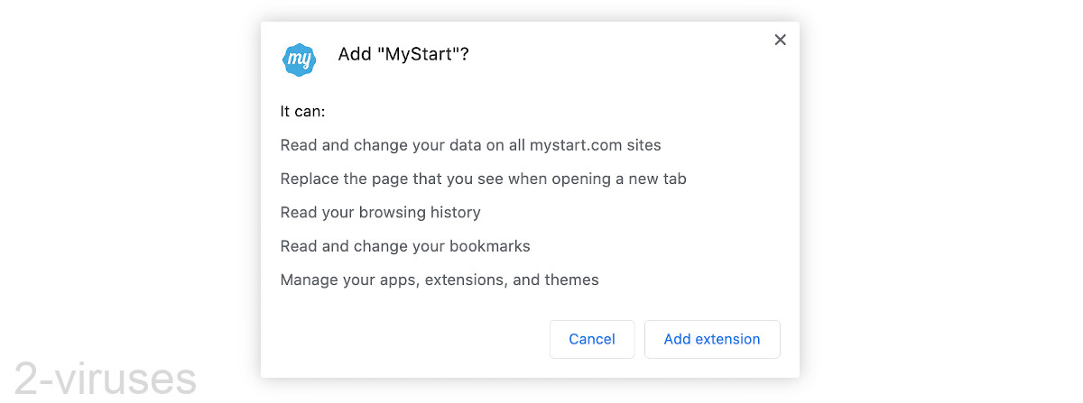 MyStart.com fordert auf, Ihre neue Registerkarte zu ändern.