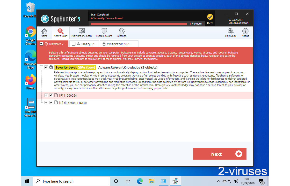  Spyhunter marca un programa y sus componentes como malware de baja amenaza.