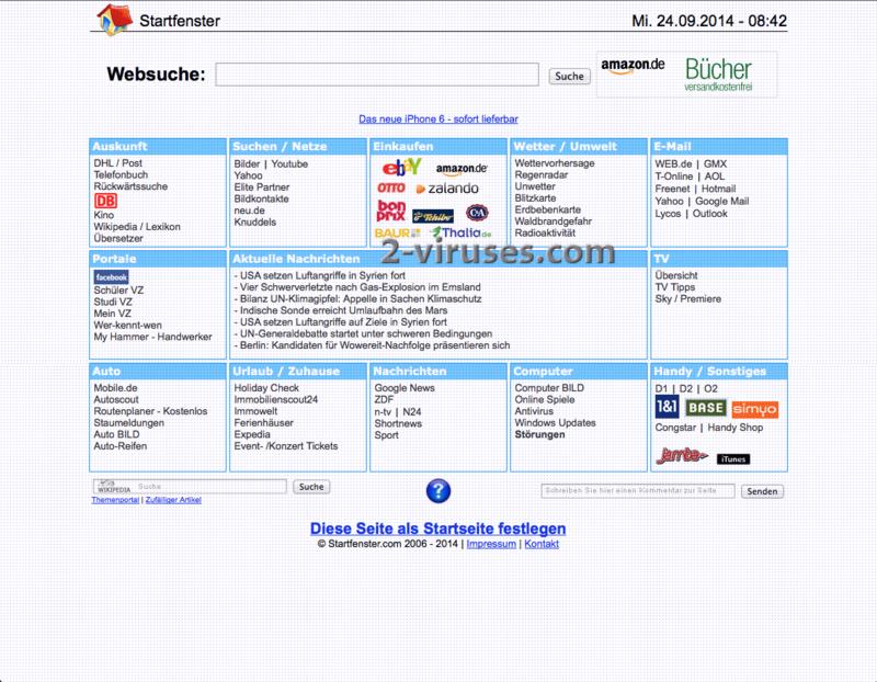 Startfenster Com How To Remove Dedicated 2 Viruses Com