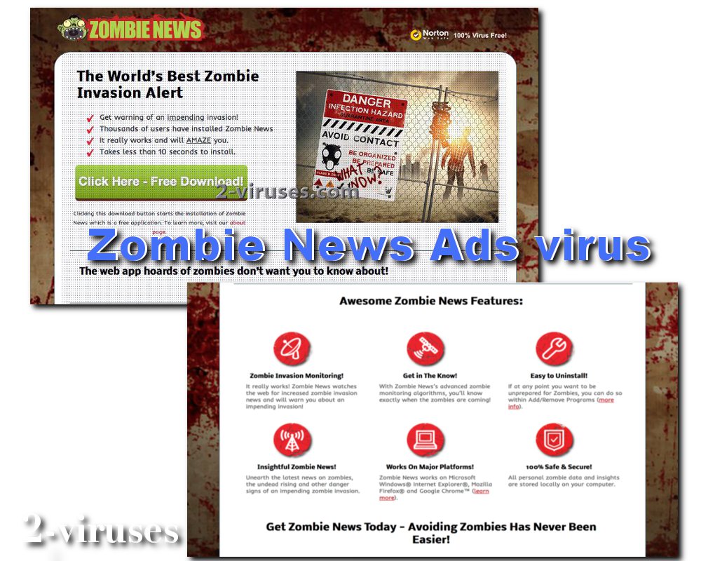 Zombie news virus adware