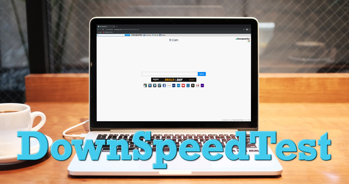 "DownSpeedTest", the page on a monitor