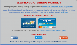 Bleepingcomputer gets sued by Enigma Software Group