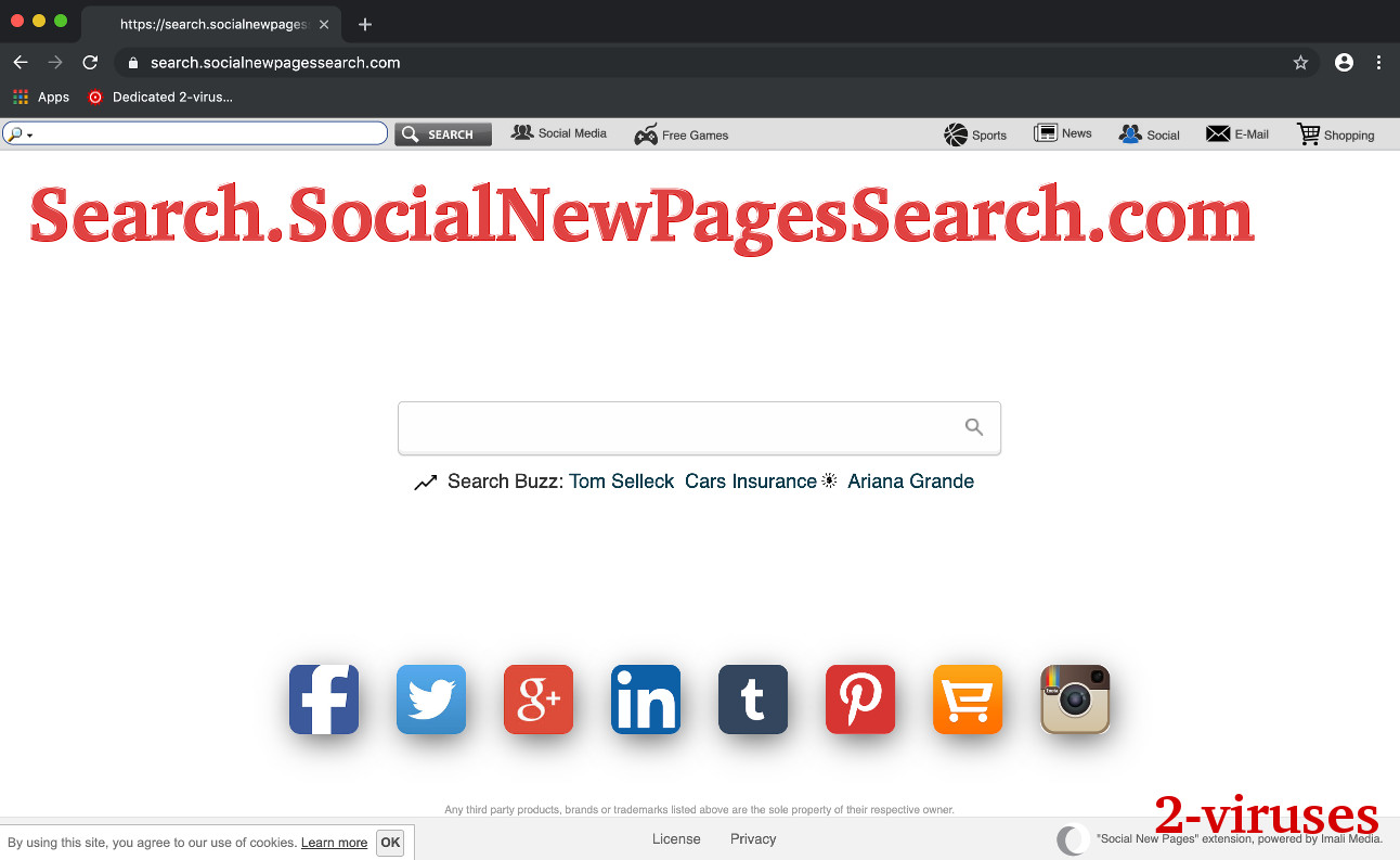 The Search.socialnewpagessearch.com page