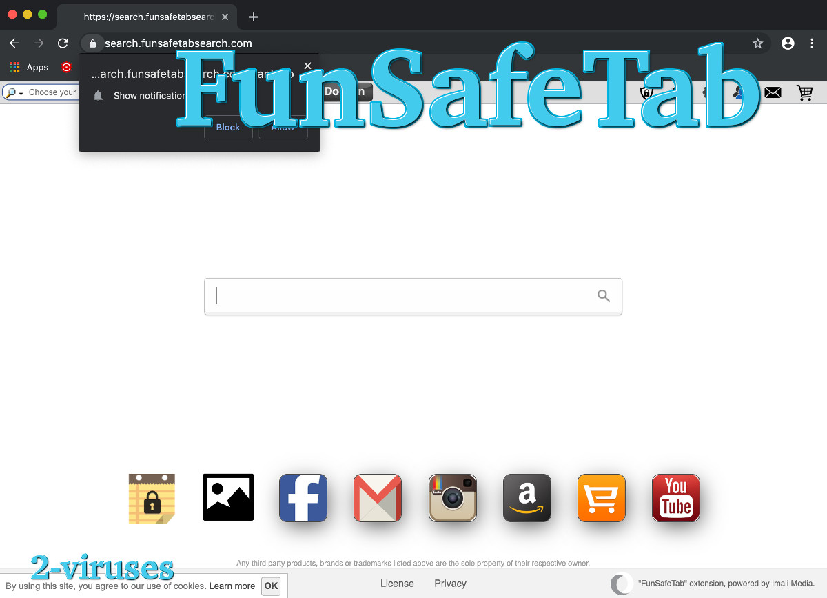 "FunSafeTab", screenshot of the front page