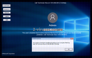 “This User Is Disabled” Tech Support Scam