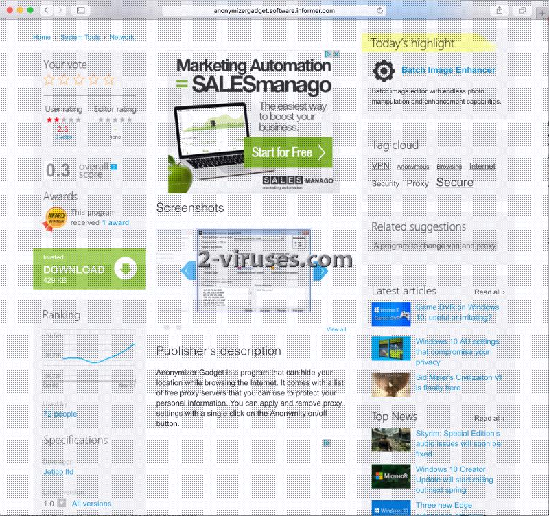 anonymizer gadget download