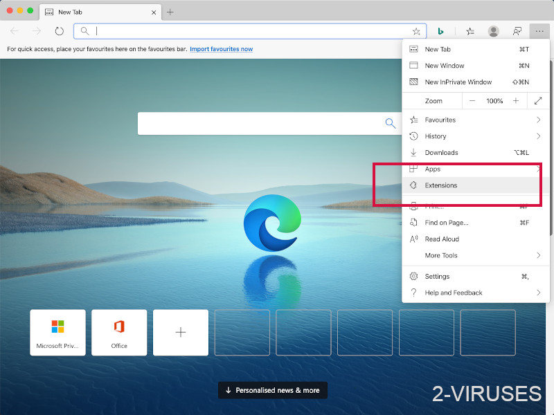 Open the menu and choose Extensions.