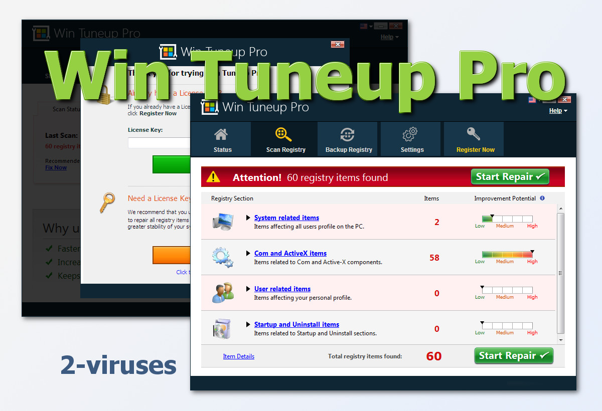 Screenshots of Win Tuneup Pro