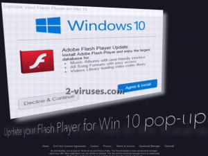 Update your Flash Player for Win 10 pop-up