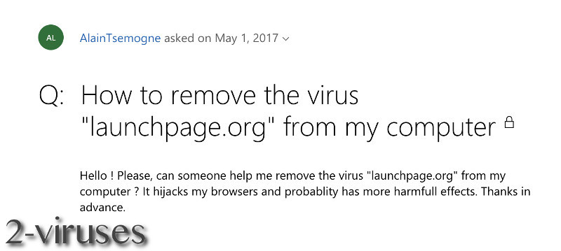 Infected with launchpage.org virus