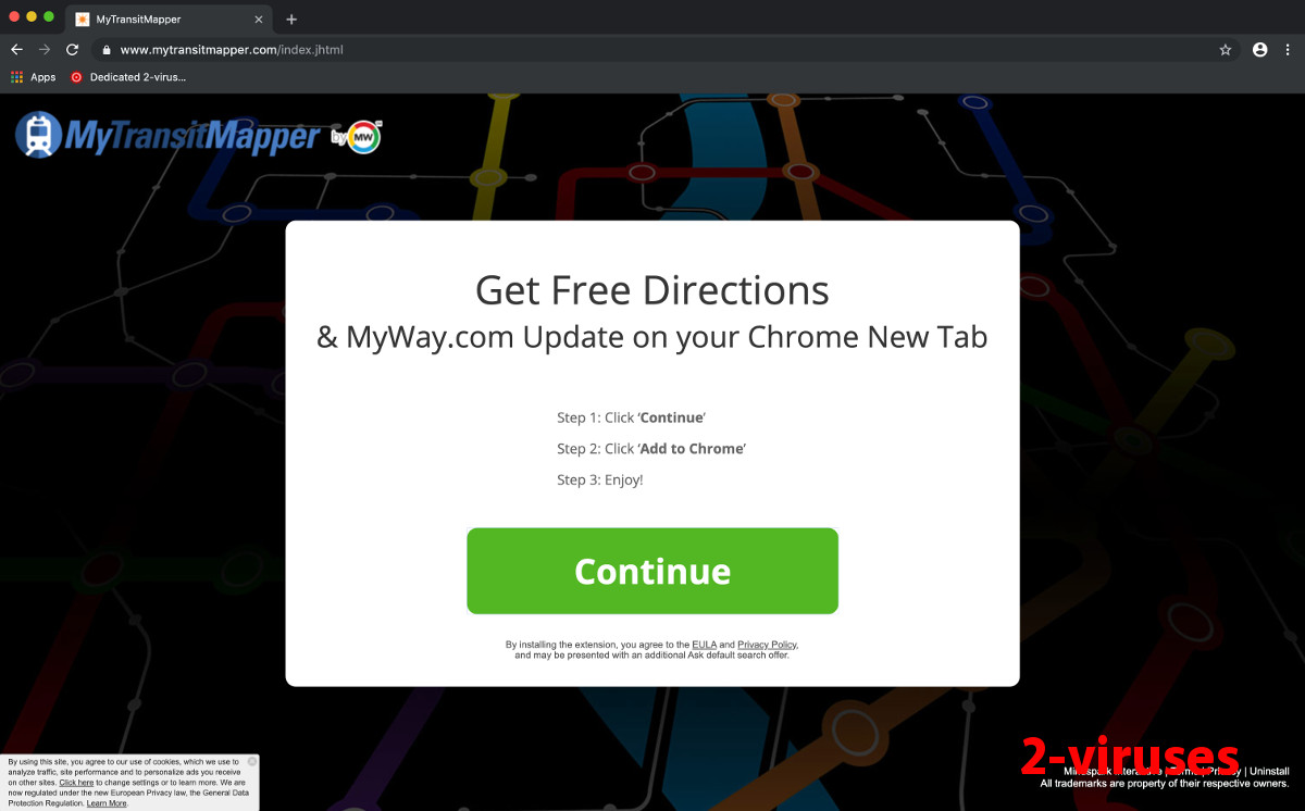 the page that offers you to install MyTransitMapper, "Get Free Directions"