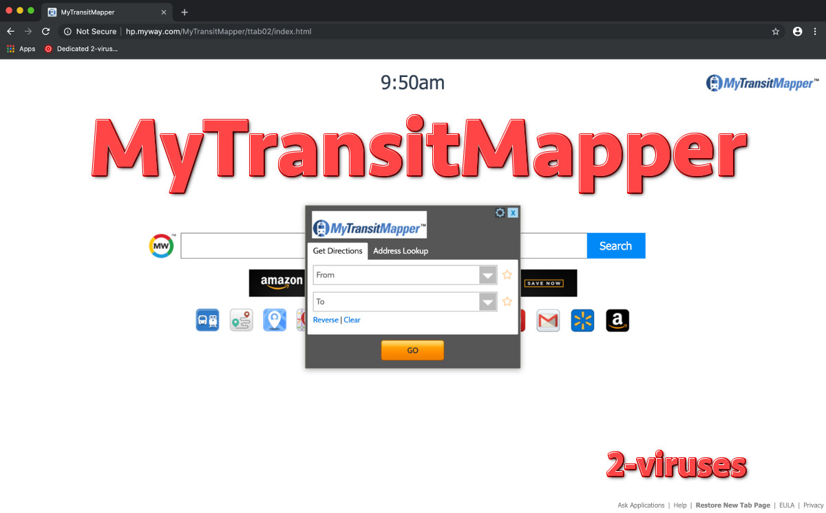 "MyTransitMapper" - th enew tab page of the extension