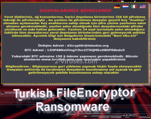 Turkish FileEncryptor ransomware