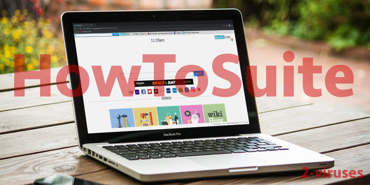 "HowToSuite", the page on a laptop screen