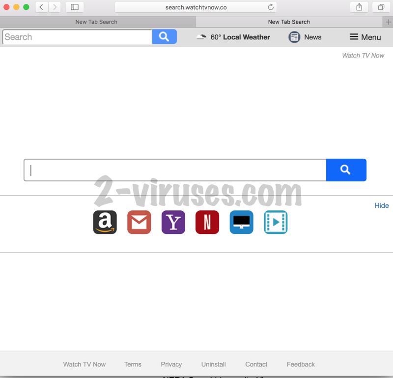Search.watchtvnow.co virus remove