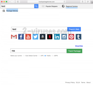 Trackpackagehome.com virus