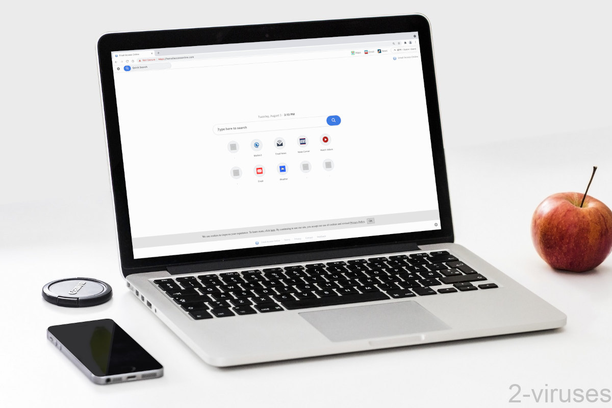Hemailaccessonline.com front page has a search bar in the middle.