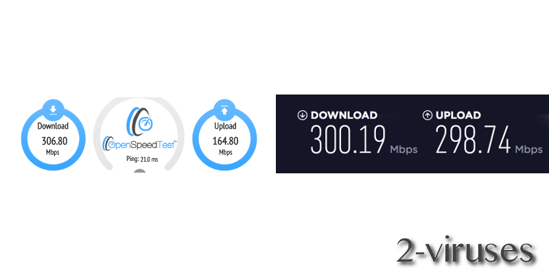 OpenSpeedTest results