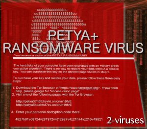 Petya+ ransomware virus
