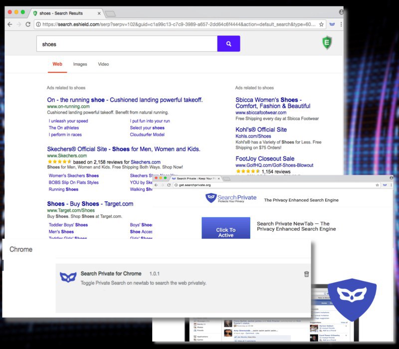 Search private extension virus