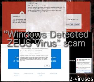 “Windows Detected ZEUS Virus” scam