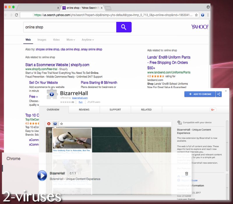 BizarreHall redirect virus