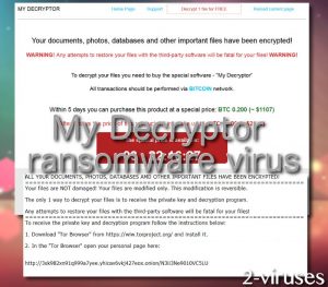My Decryptor ransomware virus