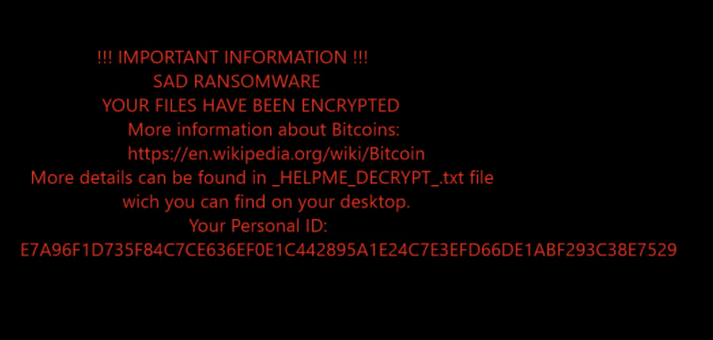 Sad ransomware wallpaper