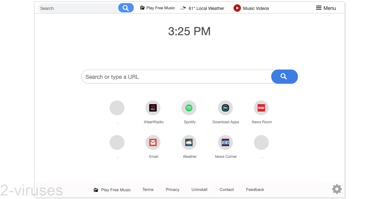 Search.hplayfreemusic.co looks the same as every other Eightpoint new tab.