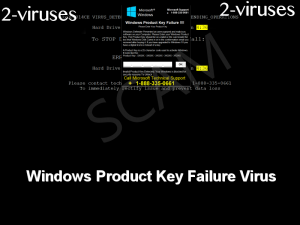 Windows Product Key Failure Virus